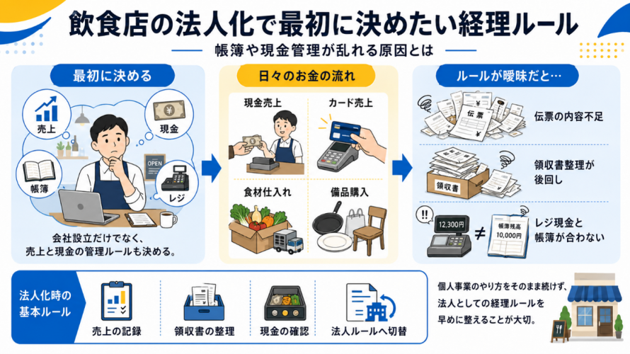 飲食店の法人化で最初に決めたい経理ルール